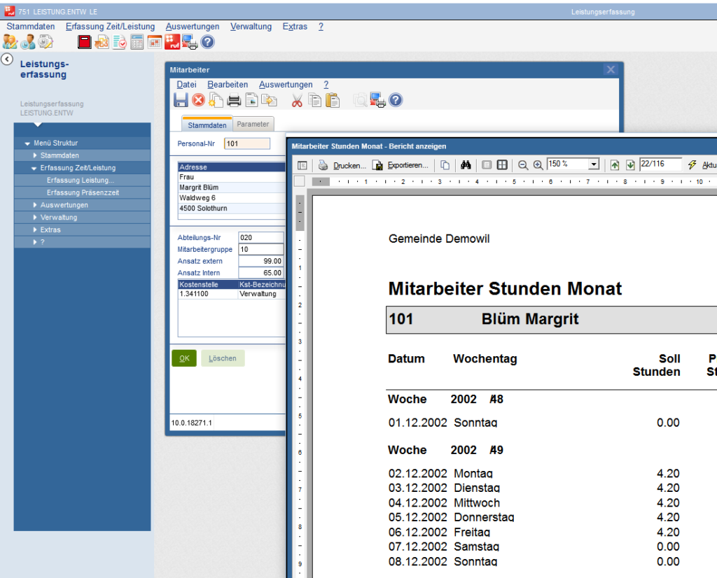 Infoma GeSoft Leistungserfassung