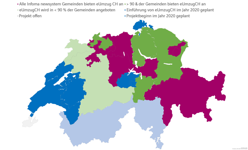 Verbreitung eUmzug Stand Februar 2021