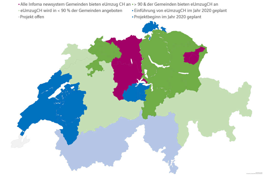 Verbreitung eUmzug Stand Februar 2021