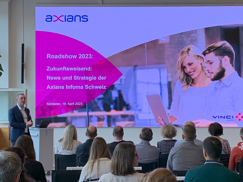 Axians Infoma Schweiz präsentiert bei Roadshow zukunftsweisende News und Strategien.